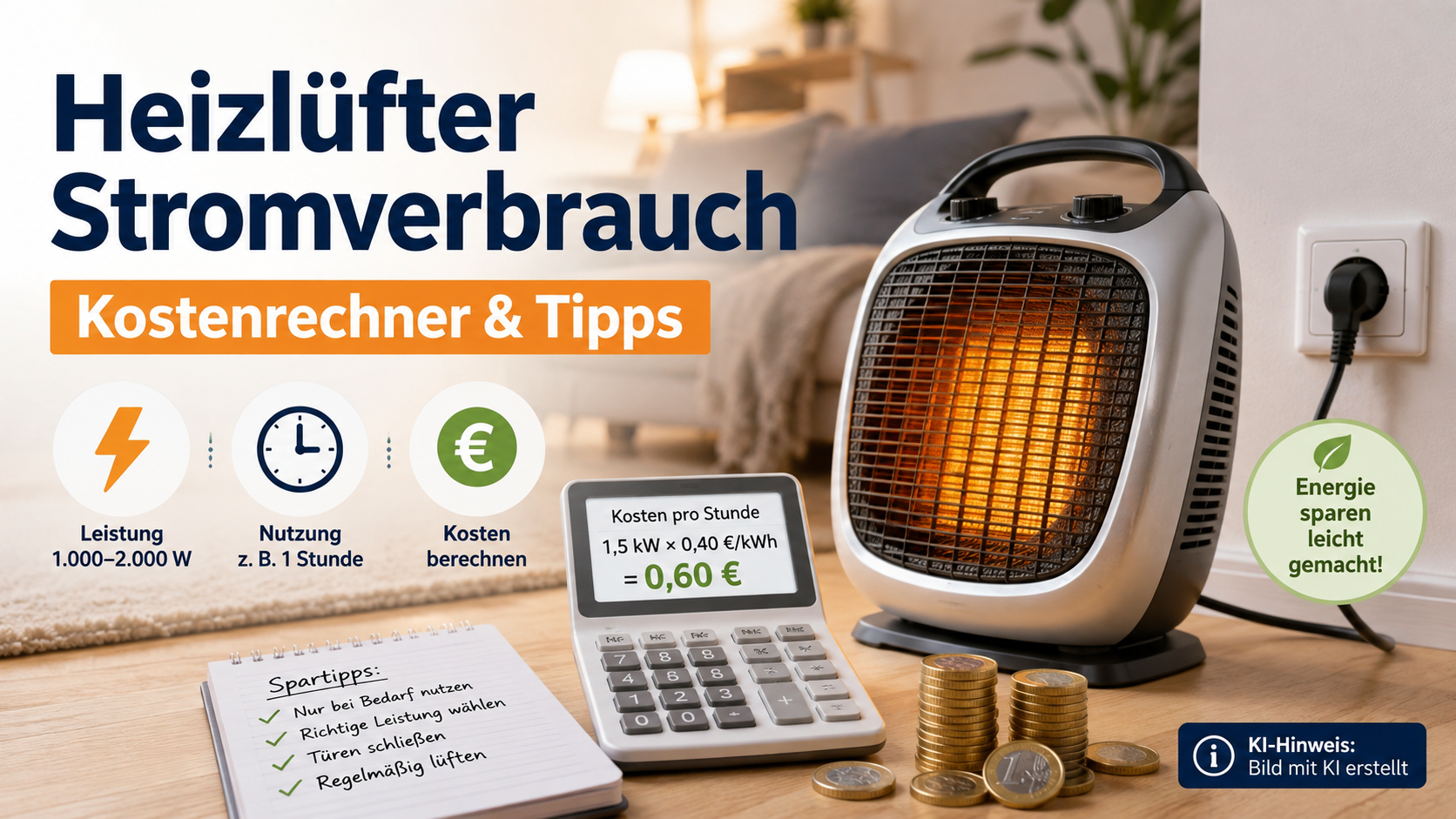 HeizlĂŒfter Stromverbrauch: Kostenrechner & Tipps 1 HeizlĂŒfter Stromverbrauch HolsteinShops.de