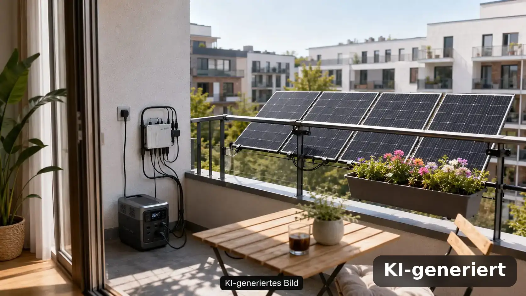 Balkonkraftwerk-Komplettset 2026 im Vergleich Balkonkraftwerk-Komplettsets 2026 im Vergleich: mehrere Steckersolar-Sets mit 800-Watt-Wechselrichter von kompakt bis 1,8 kWp (KI-generiert)