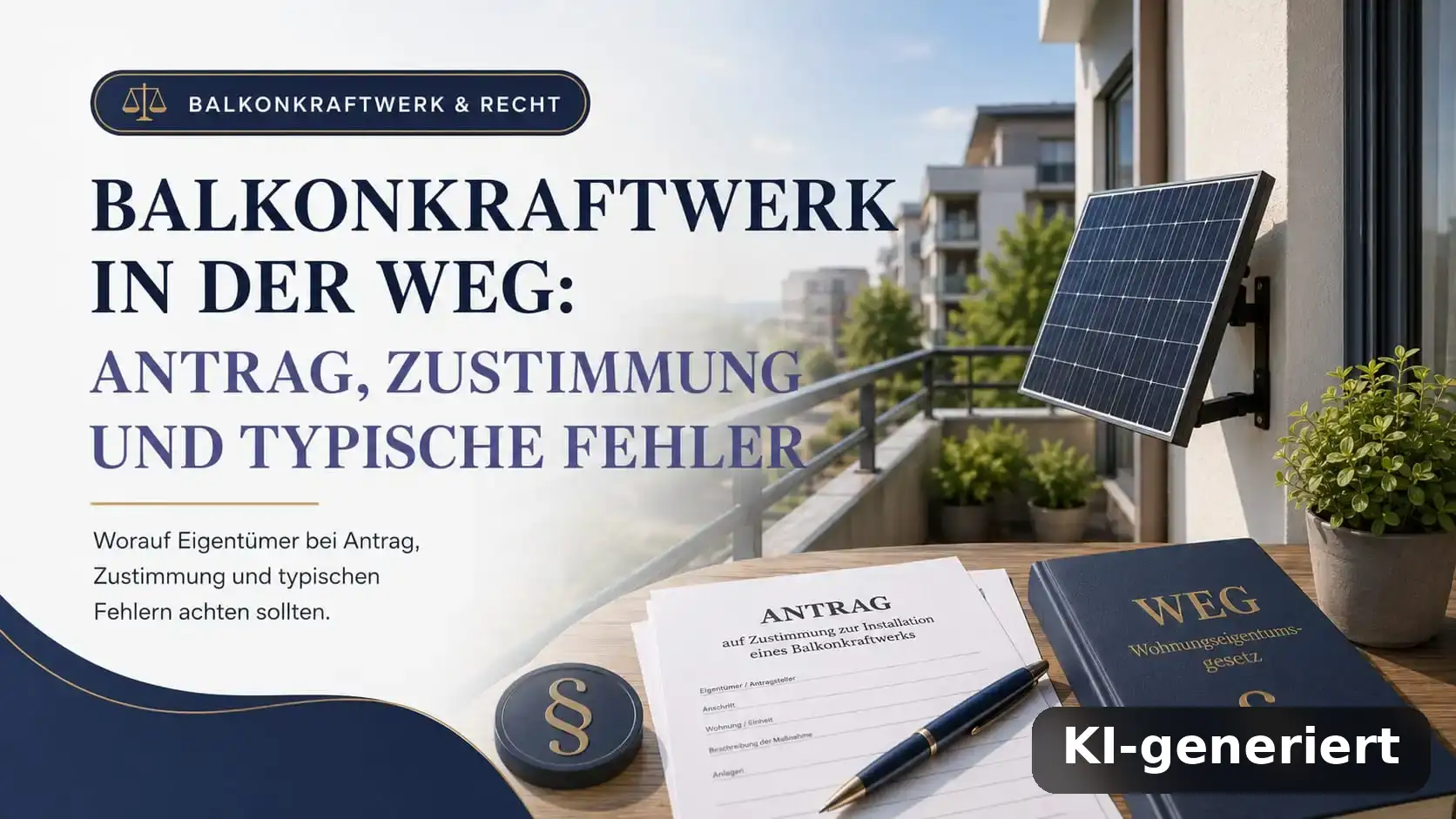Balkonkraftwerk in der WEG: Antrag, Zustimmung und typische Fehler (KI-generiert)