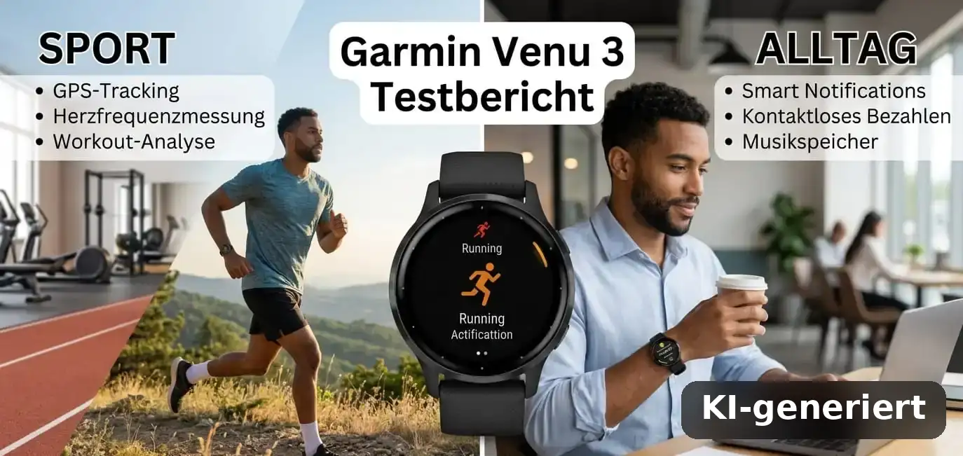 Nun ein Bild für Garmin Venu 3 Testbericht: Der perfekte Kompromiss aus Sport und Alltag? (KI-generiert)