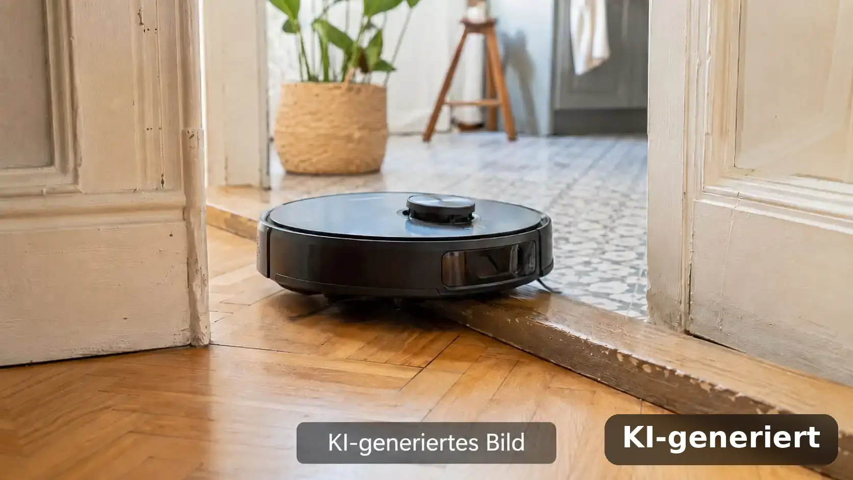Saugroboter für hohe Türschwellen im Altbau: Was schaffen 3 cm wirklich? HolsteinShops.de (KI-generiert)