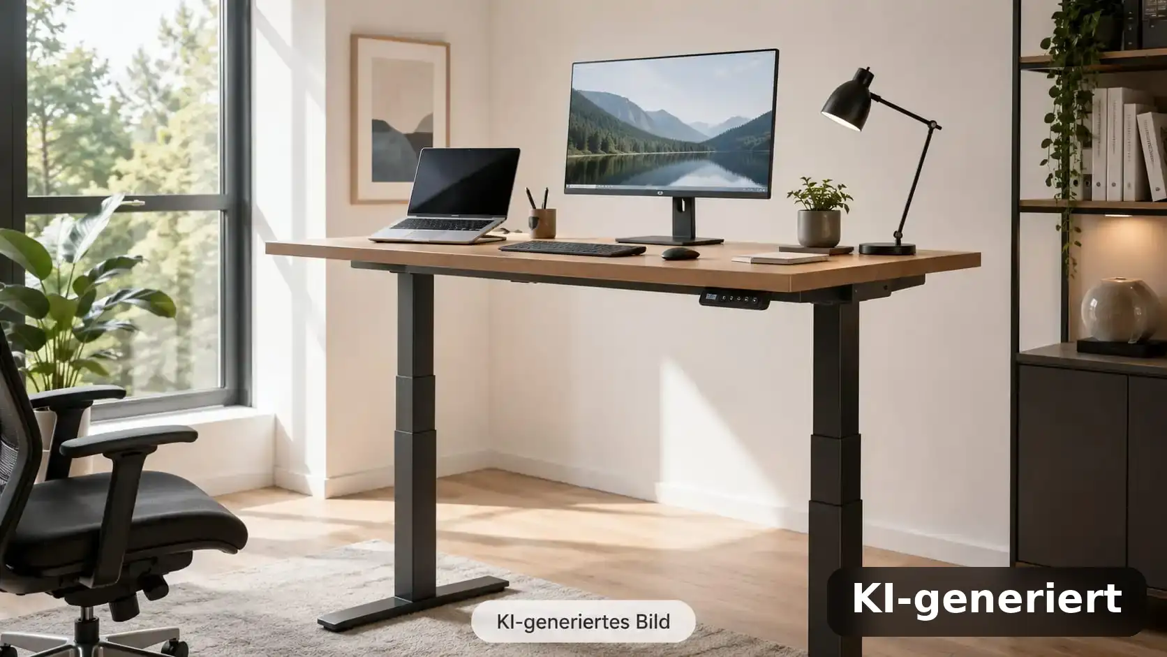 Höhenverstellbarer Schreibtisch 120x60 oder 140x70: Welche Größe passt in kleine Räume? 46 hoehenverstellbarer Schreibtisch holsteinshops.de (KI-generiert)