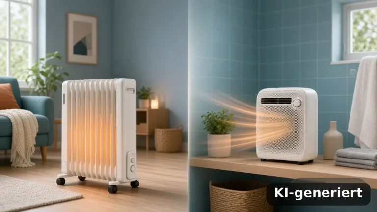 Ölradiator und Heizlüfter im Vergleich (KI-generiert)